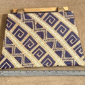 Woven Purple and Tan Handbag